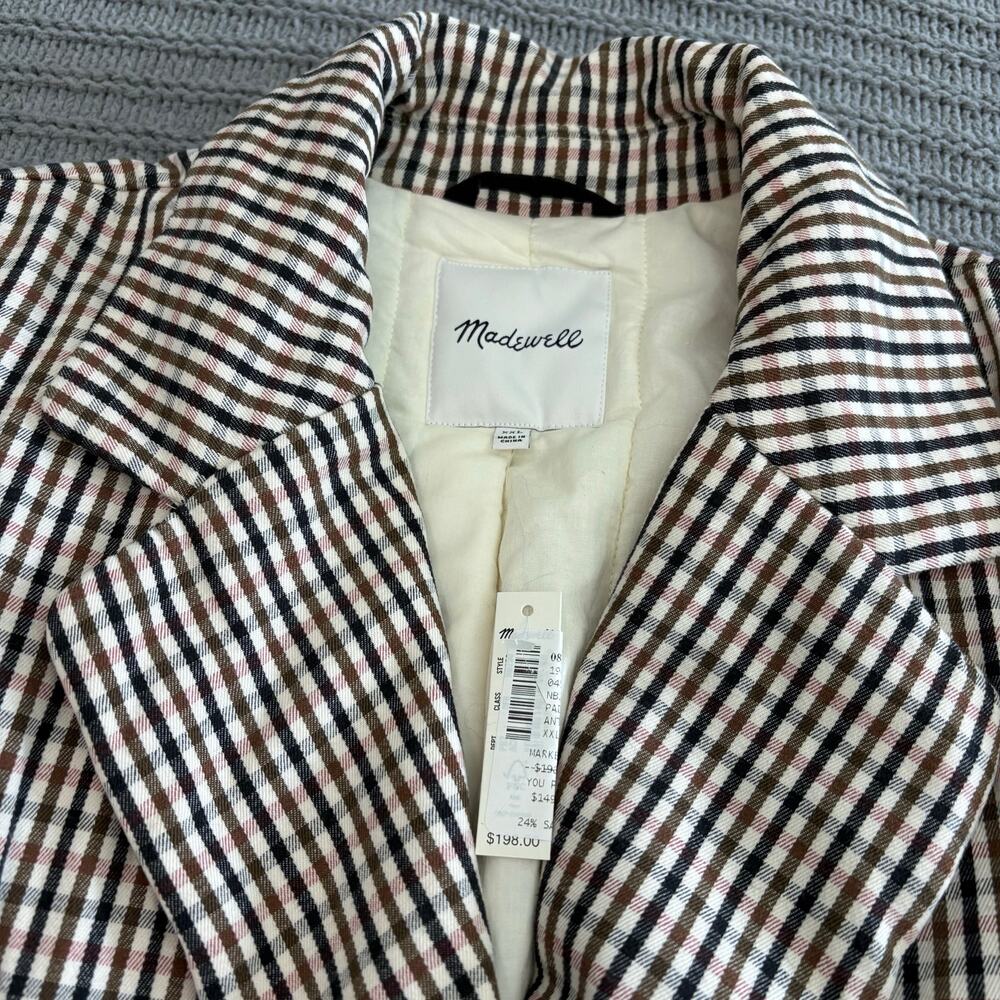 Madewell Padded Jacket Antique Cream Size XXL Double Breasted Academia New - Picture 7 of 12